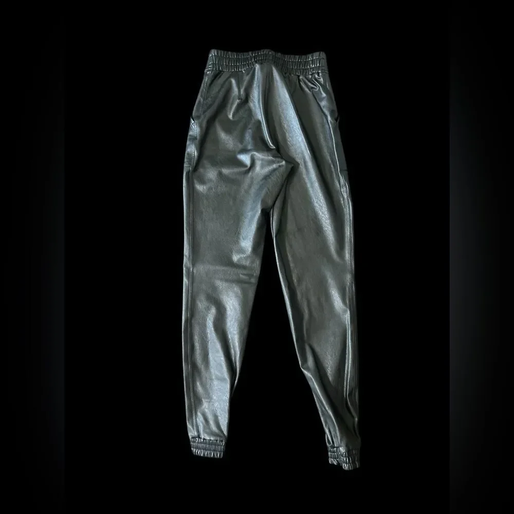 Spanks, fox, leather jogger, pants size S/P